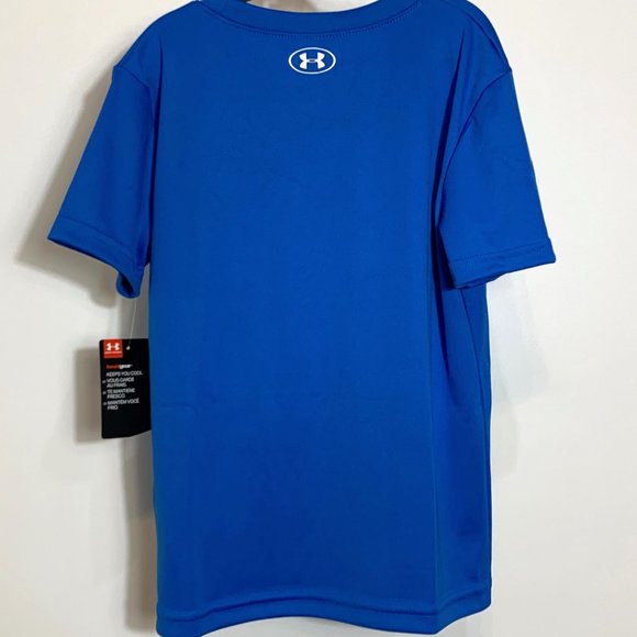 Under Armour NWT Boys Blue Heat Gear Short Sleeve Shirt Size 6 - Picture 4 of 6